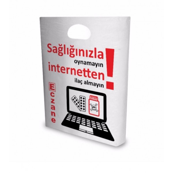 10 Kg 28x40 cm Büyük Boy İnternet Temalı Bio Eczane Poşeti(10+1) 